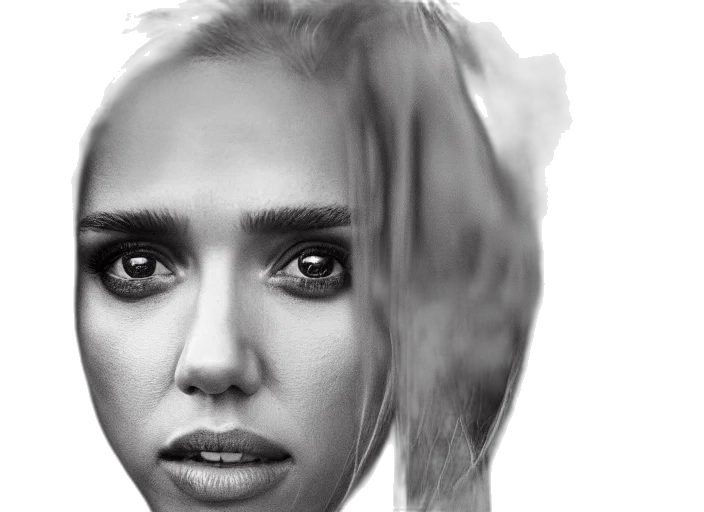face, hair, photorealistic, concept art transparent PNG cut-out