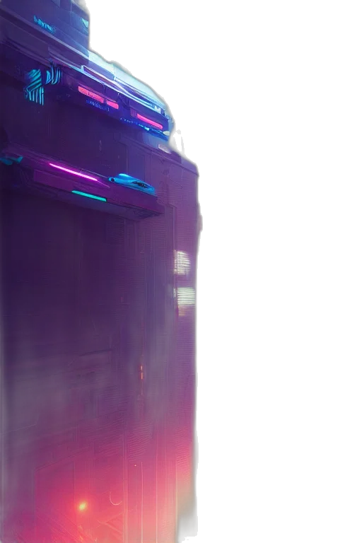 robot, car, building, sword transparent PNG cut-out