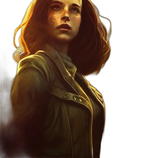 jacket, face, comic book art, concept art transparent PNG cut-out