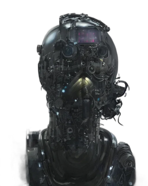 robot, face, mask, creature transparent PNG cut-out