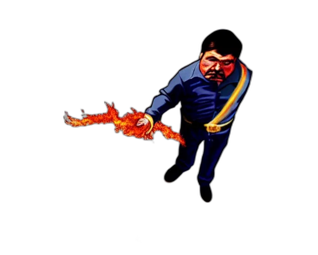 staff, jacket, weapon, comic book art transparent PNG cut-out