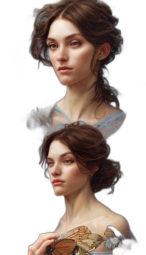 face, crown, hair, concept art transparent PNG cut-out