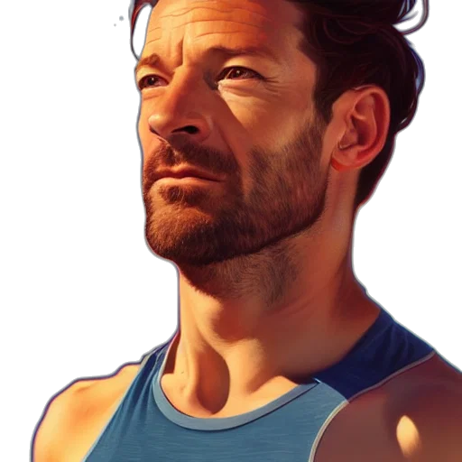 face, jacket, photorealistic, comic book art transparent PNG cut-out