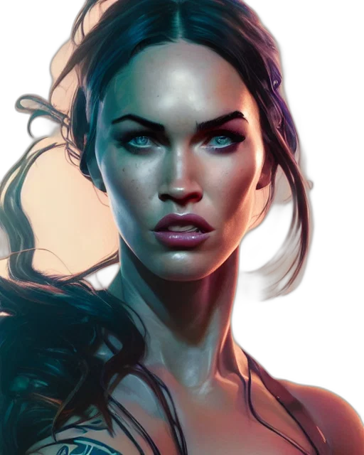 face, fantasy art, photorealistic, comic book art transparent PNG cut-out