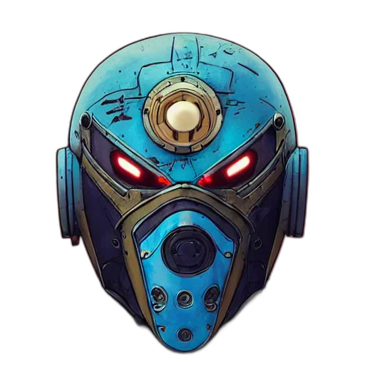 mask, robot, face, comic book art transparent PNG cut-out