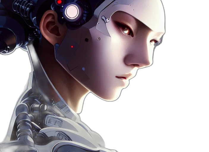 robot, face, cyberpunk, concept art transparent PNG cut-out