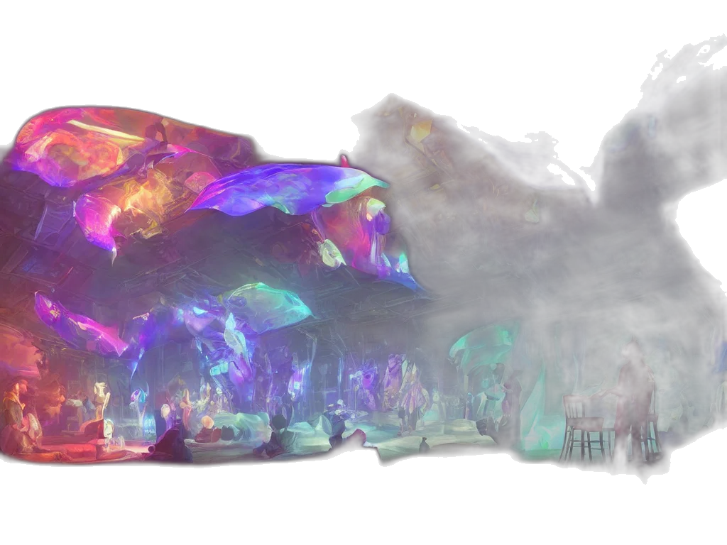 concept art, 3d render, fantasy art, vaporwave transparent PNG cut-out