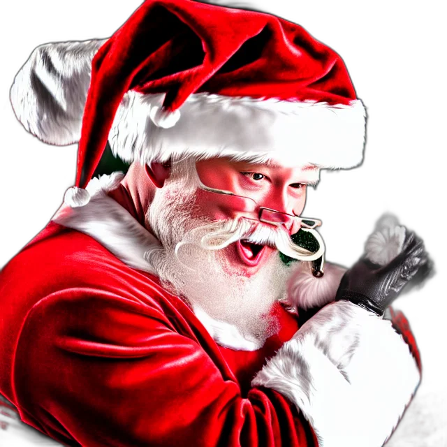photorealistic, 3d render, drunk, santa transparent PNG cut-out