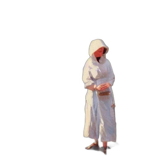 jacket, dress, staff, creature transparent PNG cut-out