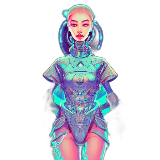 robot, dress, jacket, cyberpunk transparent PNG cut-out