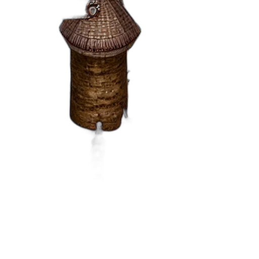 bottle, dress, staff, hat transparent PNG cut-out