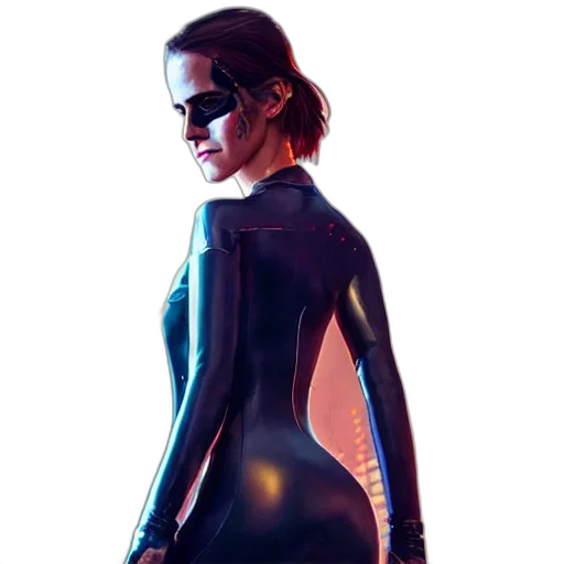 jacket, dress, mask, cyberpunk transparent PNG cut-out