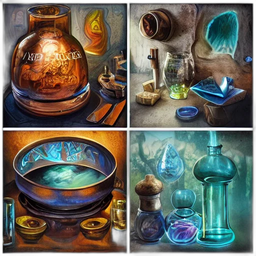 bottle, jewelry, concept art, fantasy art transparent PNG cut-out