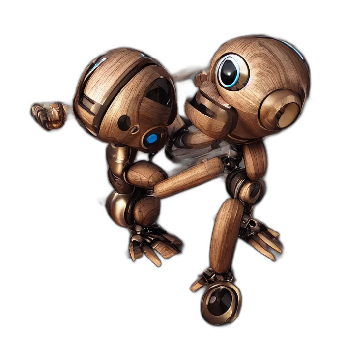 robot, staff, concept art, 3d render transparent PNG cut-out