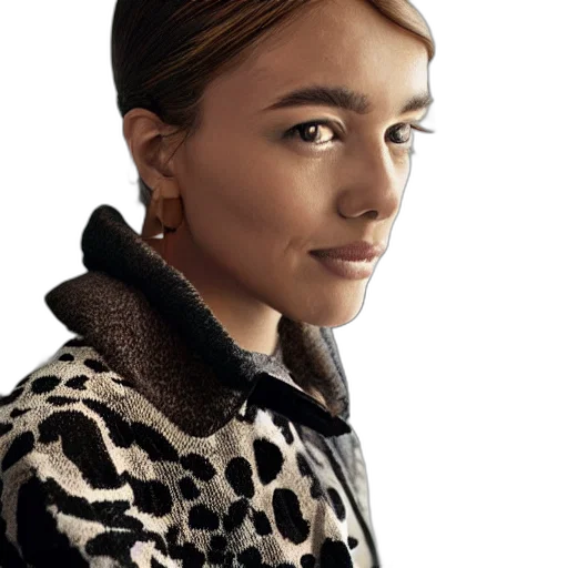 jacket, face, jewelry, hair transparent PNG cut-out