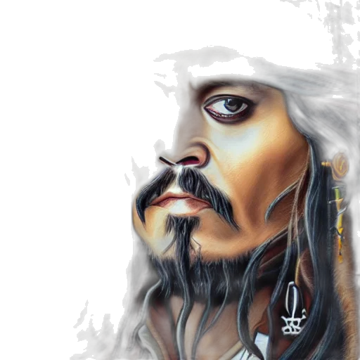 face, fantasy art, photorealistic, oil painting transparent PNG cut-out