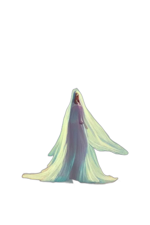 dress, creature, crown, staff transparent PNG cut-out