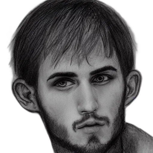 face, creature, photorealistic, pencil sketch transparent PNG cut-out