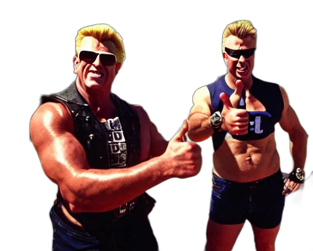 3d render, concept art, duke, nukem transparent PNG cut-out