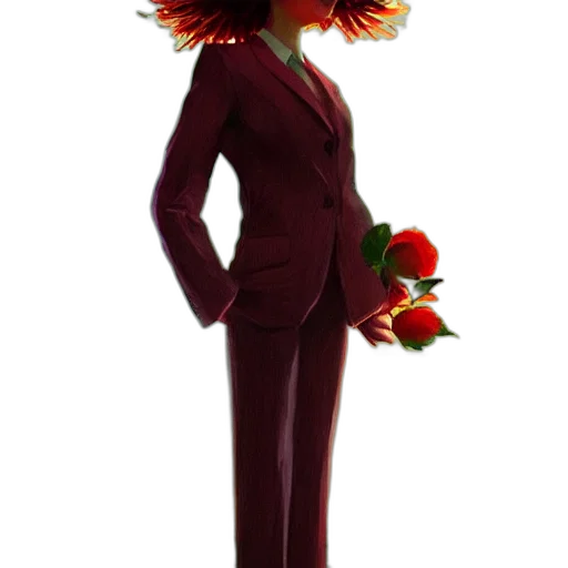 flower, staff, dress, crown transparent PNG cut-out