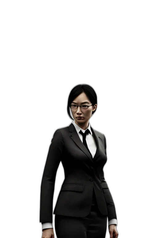 staff, jacket, dress, face transparent PNG cut-out