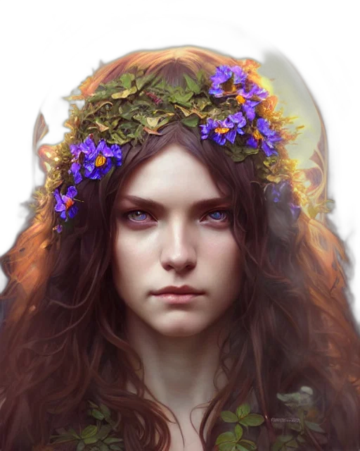 face, crown, fantasy art, photorealistic transparent PNG cut-out