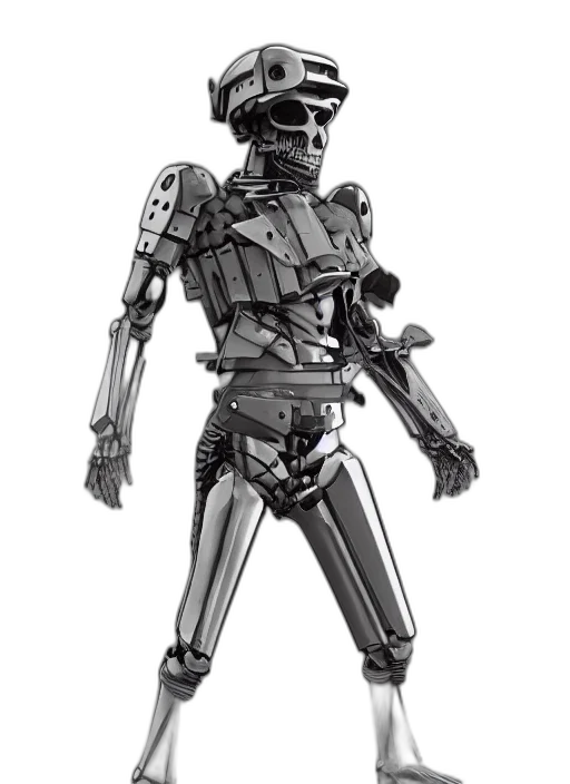 robot, staff, concept art, cyberpunk transparent PNG cut-out