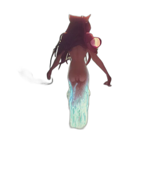 hair, bottle, creature, staff transparent PNG cut-out