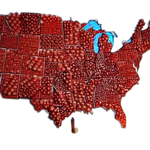 red, map, united, states transparent PNG cut-out