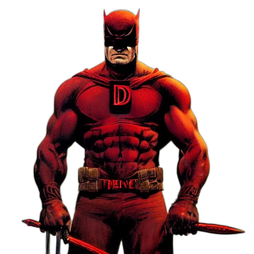 comic book art, concept art, red, daredevil transparent PNG cut-out