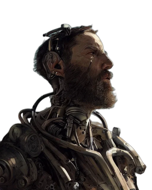 robot, face, cyberpunk, concept art transparent PNG cut-out