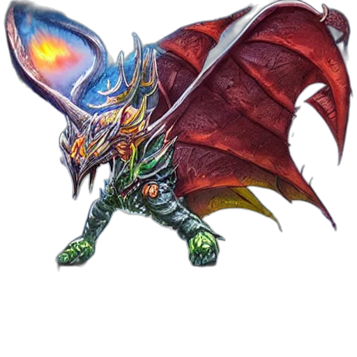 dragon, staff, creature, sword transparent PNG cut-out
