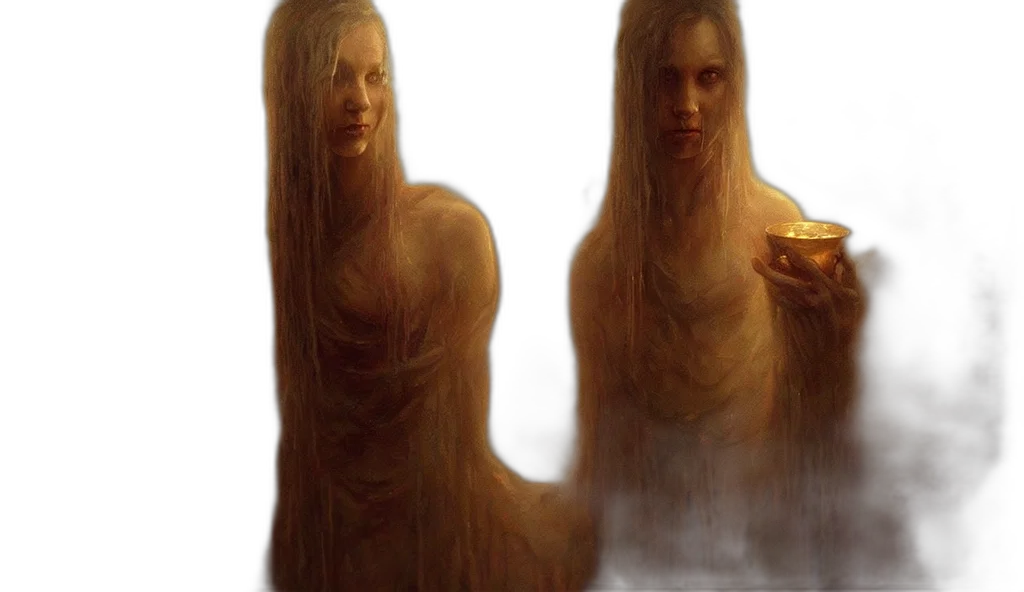hair, dress, creature, face transparent PNG cut-out