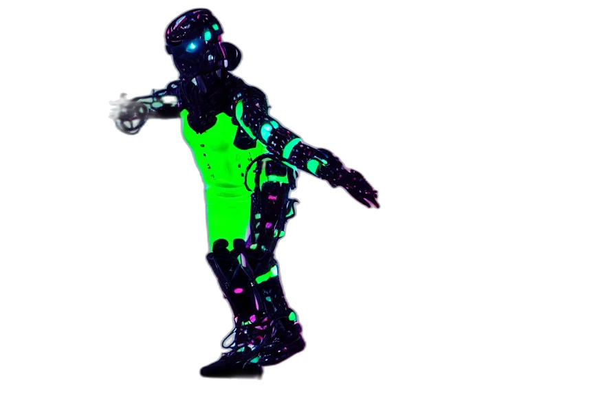 robot, jacket, staff, 3d render transparent PNG cut-out