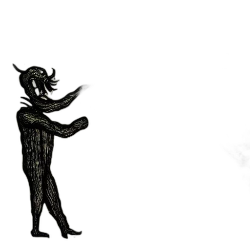 mask, creature, staff, hair transparent PNG cut-out