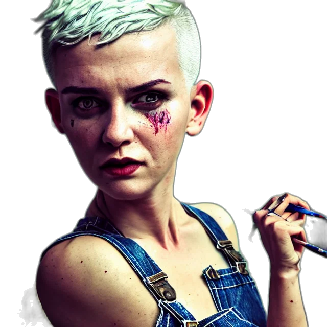face, jewelry, cyberpunk, concept art transparent PNG cut-out