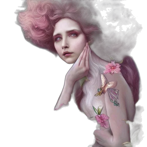 face, dress, creature, flower transparent PNG cut-out