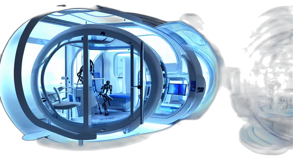 robot, 3d render, concept art, cyberpunk transparent PNG cut-out