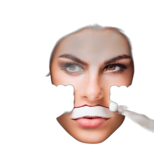 face, mask, jewelry, hair transparent PNG cut-out