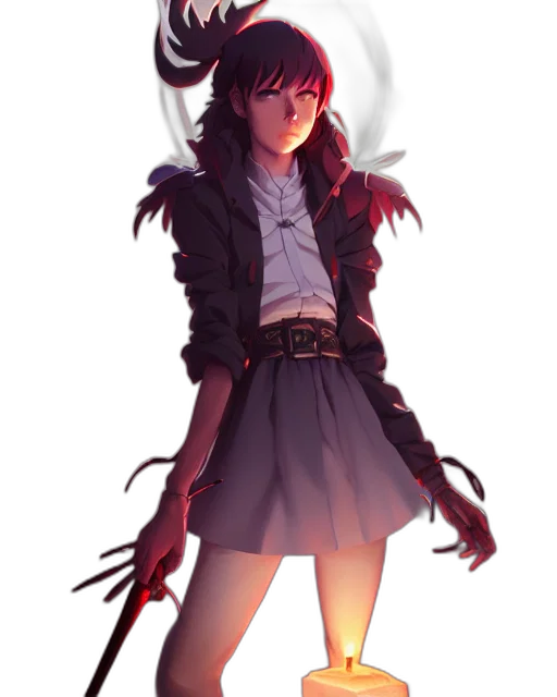 jacket, staff, creature, dress transparent PNG cut-out