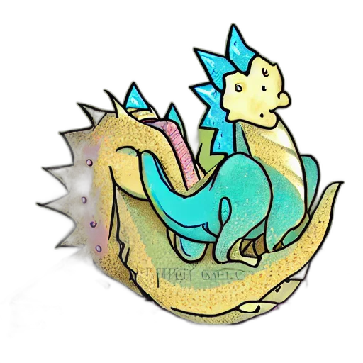 dragon, creature, vaporwave, concept art transparent PNG cut-out