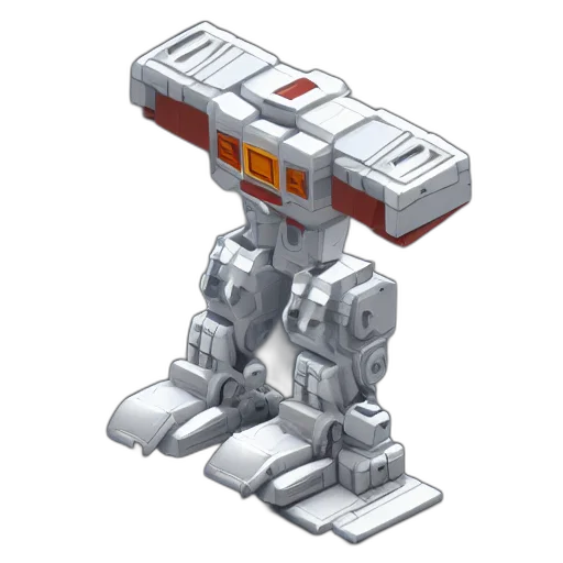 robot, weapon, pixel art, 3d render transparent PNG cut-out