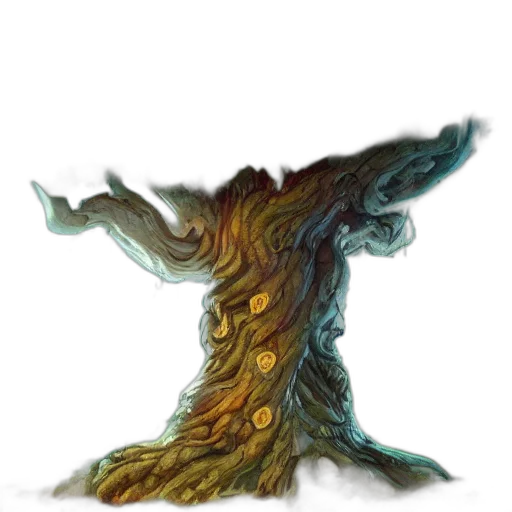 tree, dragon, hair, creature transparent PNG cut-out