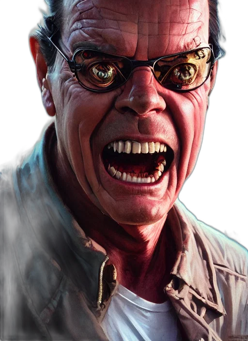 face, comic book art, photorealistic, concept art transparent PNG cut-out
