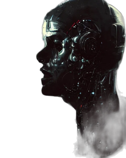 robot, face, mask, crown transparent PNG cut-out