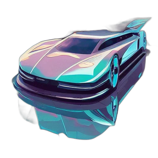 car, vaporwave, 3d render, concept art transparent PNG cut-out