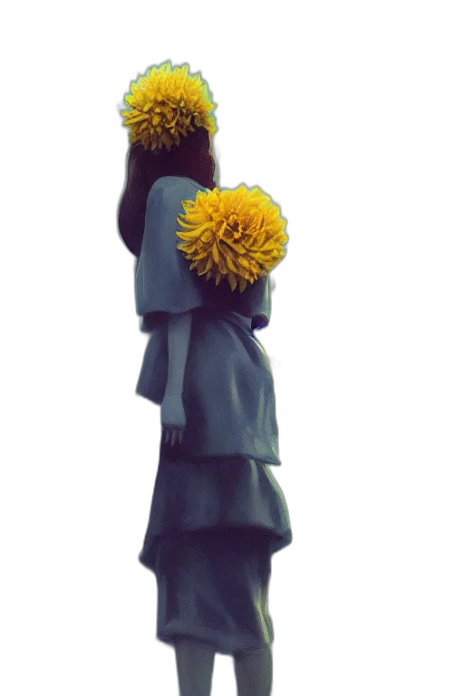 flower, staff, dress, crown transparent PNG cut-out