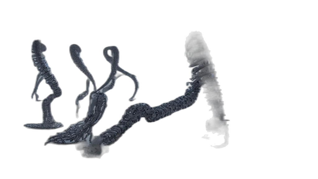 hair, staff, creature, robot transparent PNG cut-out