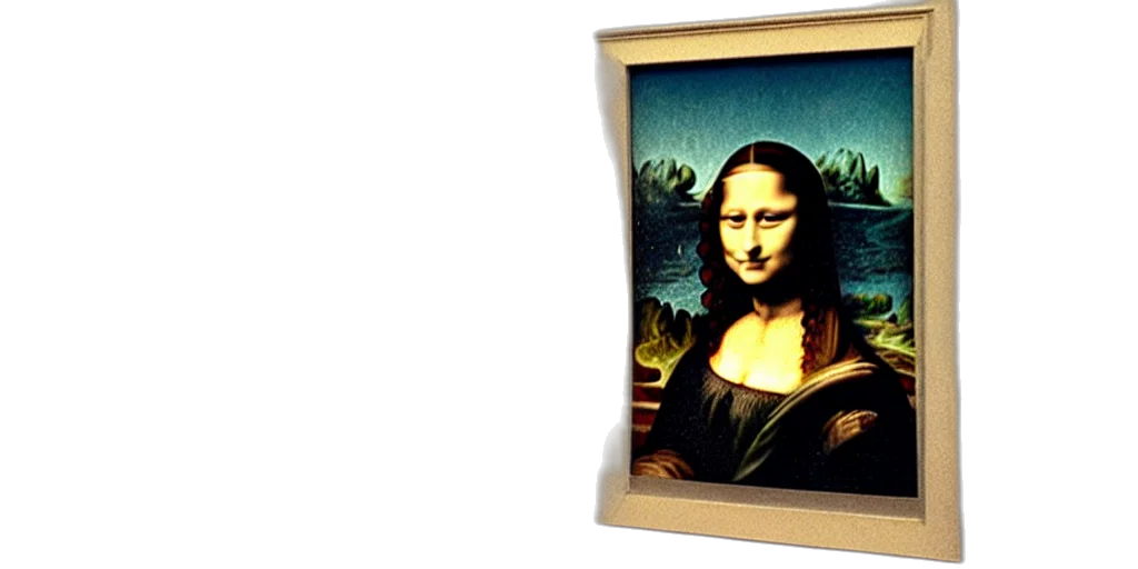 face, photorealistic, oil painting, mona transparent PNG cut-out