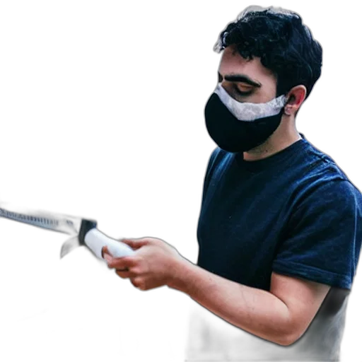 mask, staff, weapon, person transparent PNG cut-out